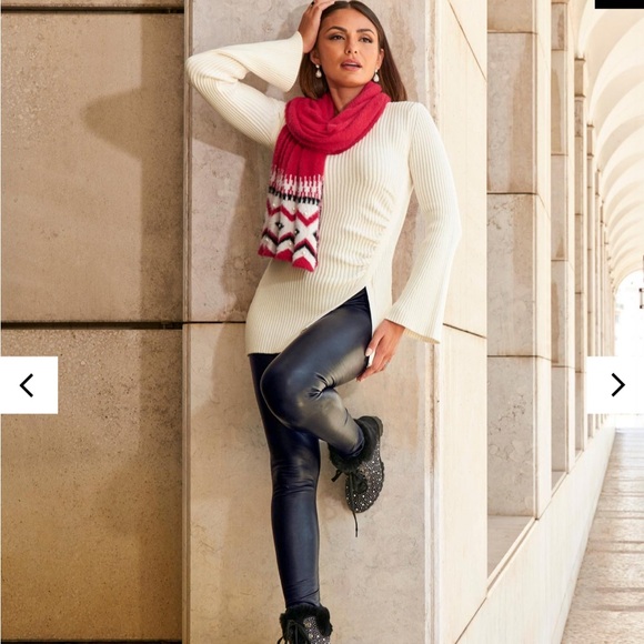 NWT Boston Proper Side Slit Ruched Flare Sleeve Tunic Off White Medium - Picture 2 of 6